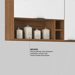 Armário Aéreo Firenze 120cm 2 Portas - Nicho - 8