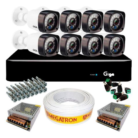 Kit Cftv Completo com 8 Câmeras