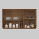 Ver imagem 4 de Armário Aéreo Firenze 120cm 2 Portas - Nicho Marrom/Amêndola Touch/Nude Prime