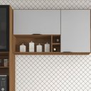 Ver imagem 1 de Armário Aéreo Firenze 120cm 2 Portas - Nicho Marrom/Amêndola Touch/Nude Prime