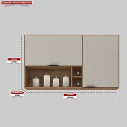 Armário Aéreo Firenze 120cm 2 Portas - Nicho - 3