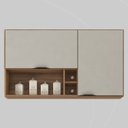 Ver imagem 2 de Armário Aéreo Firenze 120cm 2 Portas - Nicho Marrom/Amêndola Touch/Nude Prime