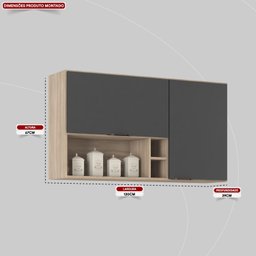 Armário Aéreo Firenze 120cm 2 Portas - Nicho - 5
