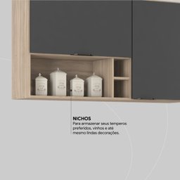Armário Aéreo Firenze 120cm 2 Portas - Nicho - 9
