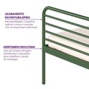Ver imagem 6 de Cama Solteiro em Ferro Aço Carbono Tubular Teko Casatema MadeiraOriginals Verde/Álamo