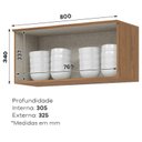 Ver imagem 4 de Armário Aéreo 1 Porta Basculante 80 Cm Ambiente Requinte Nature Areia Hp – Henn