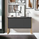 Ver imagem 1 de Aparador Buffet Porto de Siena Industrial 3 Portas MDF MDP 120cm Preto Plata Móveis