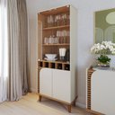 Ver imagem 1 de Cristaleira 2 Portas de Vidro Jurerê Branco/Off White Matte/Freijó