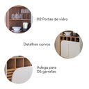 Ver imagem 4 de Cristaleira 2 Portas de Vidro Jurerê Branco/Off White Matte/Freijó