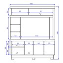 Ver mais imagens de Estante para TV e Home Theater até 50 Polegadas 160,3cmx188cm 2 Portas Valença Marrom Freijó/Off White