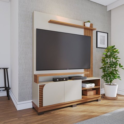Estante para TV e Home Theater Ripado para TV até 65 Polegadas 152cmx187cm 2 Portas Jurerê