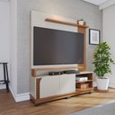Ver imagem 1 de Estante Ripado para TV até 65 Polegadas 152CMX187CM 2 Portas Jurerê Branco
