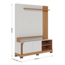 Ver imagem 3 de Estante Ripado para TV até 65 Polegadas 152CMX187CM 2 Portas Jurerê Branco