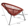 Cadeira para Área Externa Acapulco em Aço Carbono Vermelho - 2