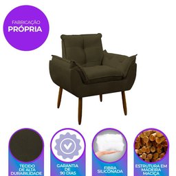 Poltrona Decorativa Sala de Estar Escritório Quarto Prime Cor: Marrom - 3