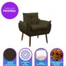 Poltrona Decorativa Sala de Estar Escritório Quarto Prime Cor: Marrom - 3