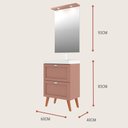 Ver imagem 4 de Gabinete para Banheiro com Cuba e Espelho Redondo 60cm Retro Mdf Grafite Milano - On Móveis