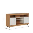 Ver imagem 3 de Rack para TV até 50 Polegadas 136cm 2 Portas 4 Nichos Yara Branco
