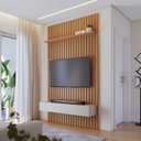 Ver imagem 1 de Conjunto Painel Ripado 1412 e Nicho Niágara 1361 Freijó/Off White Matte