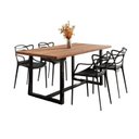 Ver imagem 2 de Conjunto Mesa de Jantar Rústica de Madeira Maciça com 4 Cadeiras Allegra Preto/Marrom