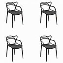 Ver mais imagens de Conjunto Mesa de Jantar Rústica de Madeira Maciça com 4 Cadeiras Allegra Preto/Marrom
