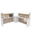 Ver imagem 3 de Balcão Atendimento de Canto C/ Gaveteiro Recepção 1400x600 Netmobil - Dubai/branco
