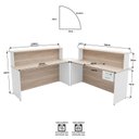 Ver imagem 5 de Balcão Atendimento de Canto C/ Gaveteiro Recepção 1400x600 Netmobil - Dubai/branco