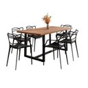 Ver imagem 2 de Conjunto Mesa de Jantar Rústica de Madeira Maciça com 6 Cadeiras Allegra Yescasa Preto/Marrom