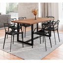 Ver imagem 1 de Conjunto Mesa de Jantar Rústica de Madeira Maciça com 6 Cadeiras Allegra