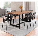 Ver imagem 1 de Conjunto Mesa de Jantar Rústica de Madeira Maciça com 6 Cadeiras Allegra Yescasa Preto/Marrom