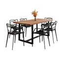 Ver imagem 2 de Conjunto Mesa de Jantar Rústica de Madeira Maciça com 6 Cadeiras Allegra