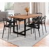Conjunto Mesa de Jantar Rústica de Madeira Maciça com 6 Cadeiras Allegra - 1