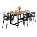 Ver imagem 2 de Conjunto Mesa de Jantar Rústica de Madeira Maciça com 8 Cadeiras Allegra