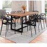 Conjunto Mesa de Jantar Rústica de Madeira Maciça com 8 Cadeiras Allegra - 1