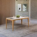 Ver imagem 2 de Mesa para Sala de Jantar Tampo com Vidro 100% MDF 180cm Áurea Marrom/Ype/Off White