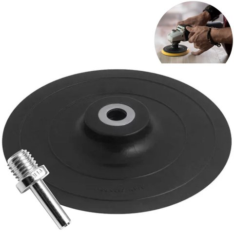 Suporte de Borracha para Disco de Lixa Boina 115mm + Adaptador para Suporte Disco M14