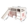 Cama Alta Infantil com Escorregador e Tenda em Madeira Maciça/mdf - 3