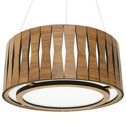 Luminária Decorativa Madeira Pendente Redondo Guaritá 45cm - 1