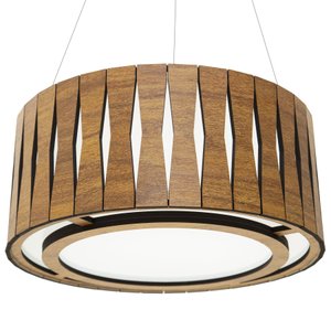 Luminária Decorativa Madeira Pendente Redondo Guaritá 45cm