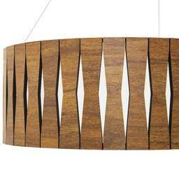 Luminária Decorativa Madeira Pendente Redondo Guaritá 45cm - 5