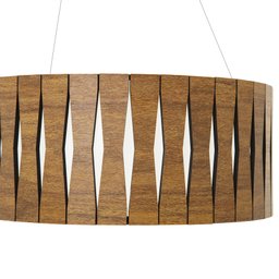 Luminária Decorativa Madeira Pendente Redondo Guaritá 45cm - 6