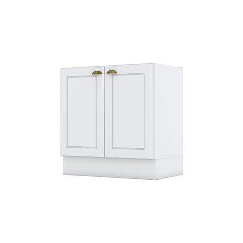 Balcão Modulado 80cm com Tampo para Cooktop 2 Portas Emily Henn