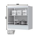 Ver imagem 2 de Balcão Modulado 80cm com Tampo para Cooktop 2 Portas Emily Henn