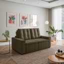 Ver imagem 3 de Sofá Cama Retrátil e Reclinável 3 Lugares 180cm em Veludo Palmeira CabeCasa MadeiraOriginals