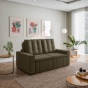 Ver imagem 3 de Sofá Cama Retrátil e Reclinável 3 Lugares 180cm em Veludo Palmeira CabeCasa MadeiraOriginals