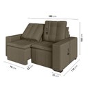 Ver imagem 5 de Sofá Cama Retrátil e Reclinável 3 Lugares 180cm em Veludo Palmeira CabeCasa MadeiraOriginals