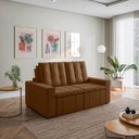 Ver imagem 3 de Sofá Cama Retrátil e Reclinável 3 Lugares 180cm em Veludo Palmeira CabeCasa MadeiraOriginals Marrom