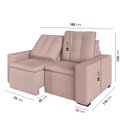 Ver imagem 4 de Sofá Cama Retrátil e Reclinável 3 Lugares 180cm em Veludo Palmeira CabeCasa MadeiraOriginals