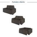 Ver imagem 5 de Sofá Cama Retrátil e Reclinável 3 Lugares 180cm em Linho Palmeira CabeCasa MadeiraOriginals Grafite