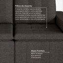Ver imagem 7 de Sofá Cama Retrátil e Reclinável 3 Lugares 180cm em Linho Palmeira CabeCasa MadeiraOriginals Grafite